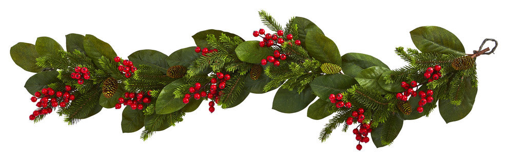 5 Ft. Magnolia Berry Pine Artificial Garland