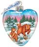 Hand Painted Scenic Glass Ornament Kodiak Fam Heart