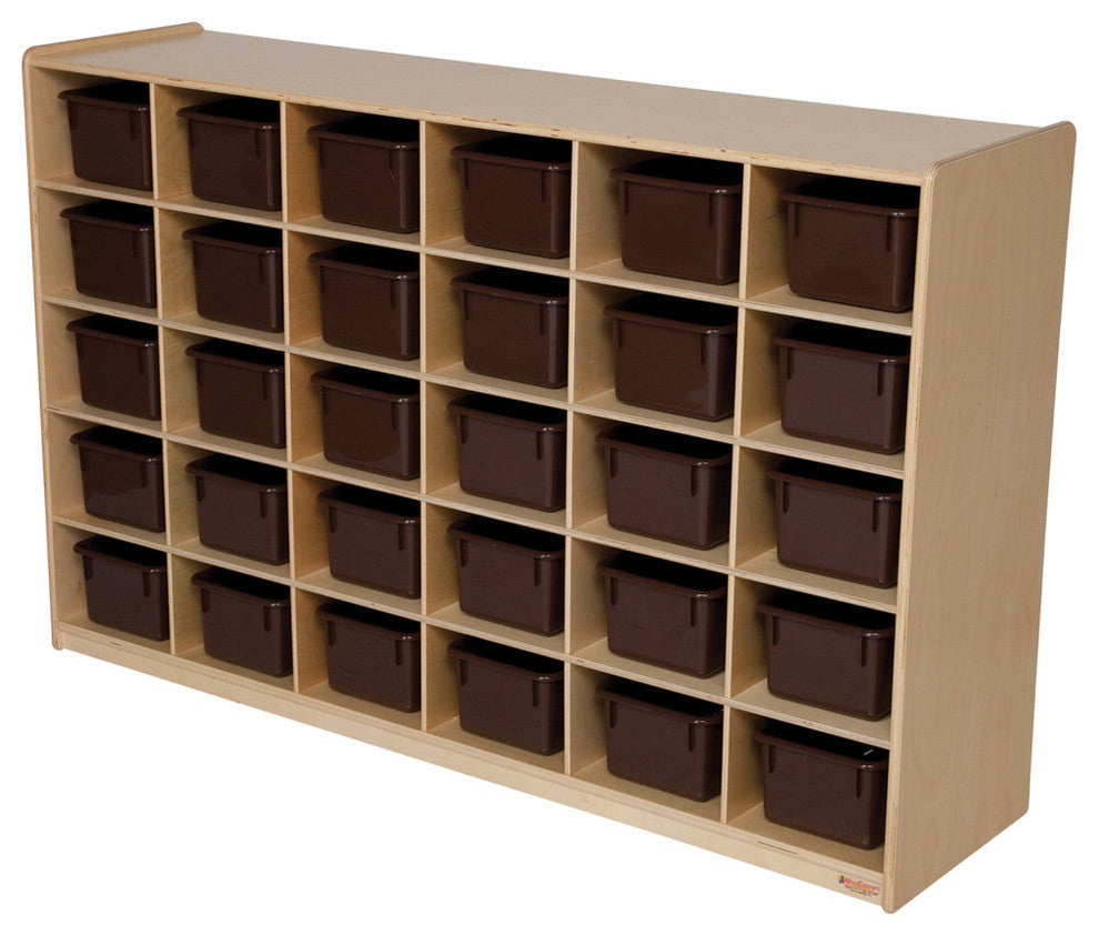30 Tray Storage With Brown Trays