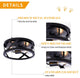 12 inch light round ceiling light fixture 2 light black cage Close to Ceiling