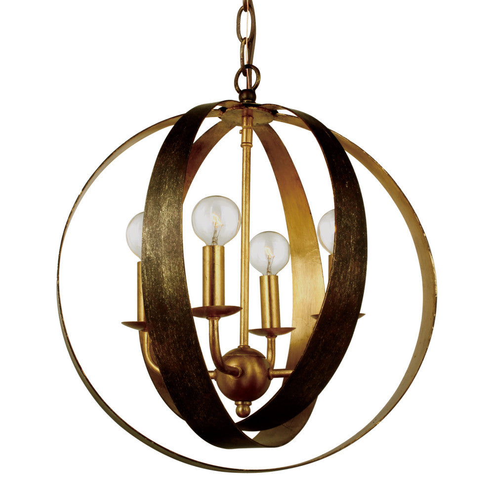 Luna 4 Light Bronze & Gold Sphere Mini Chandelier