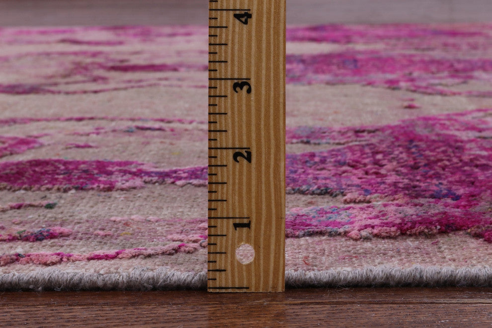 Modern Hand Knotted Silk Oxidized Wool Rug 5' 3" X 7' 11" - Q13084