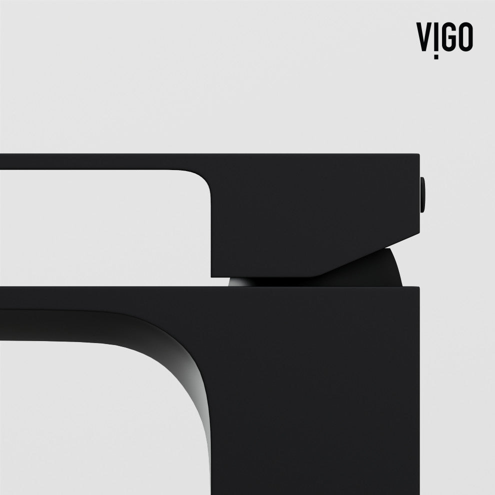 VIGO Dunn 6" H Single Handle Single Hole Bathroom Faucet, Matte Black, Without Extras