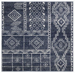 Safavieh Adirondack Adr206N Moroccan Rug, Navy/Silver, 6'0"x6'0" Round