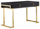 Florentine Desk with Gold Base, Black Ash Veneer Top