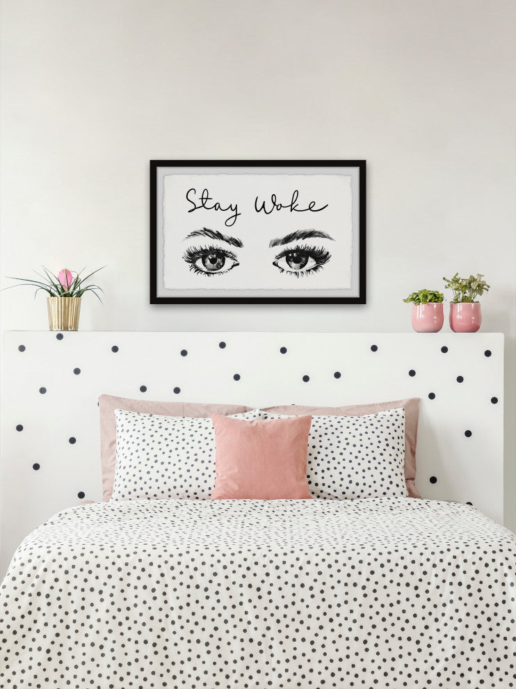 "Stay Woke" Framed Painting Print, 12x8