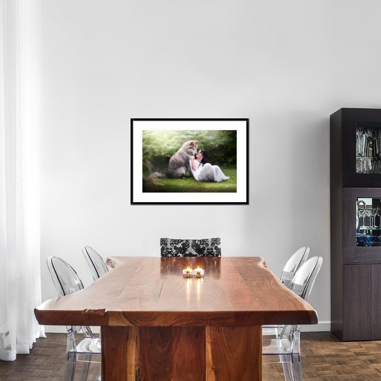 "Saved by the wolf" Framed Digital Print by Ghizzi Panizza Alberto, 38"x28"