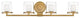 Hinkley Rixon Large Four Light Vanity, Heritage Brass