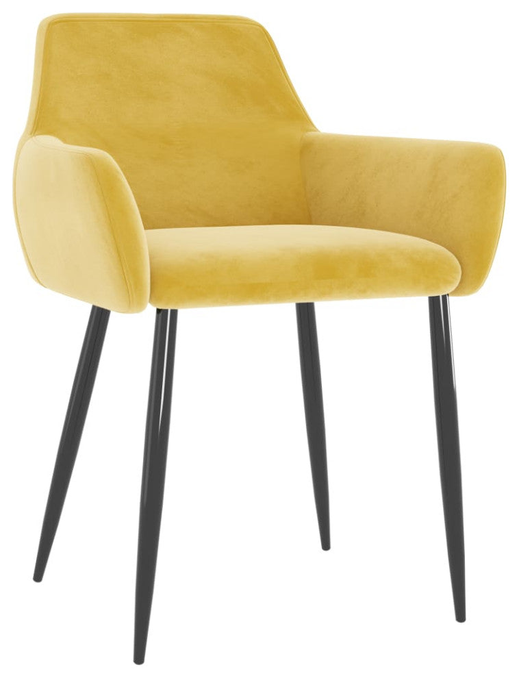 vidaXL Dining Chairs 4 pcs Mustard Yellow Velvet