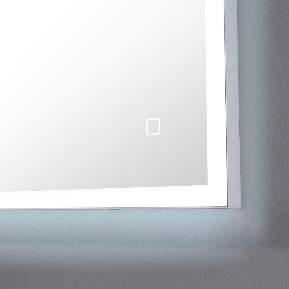 Ove Decors Davin LED 60 x 28 in. Mirror in White and Aluminum Finish