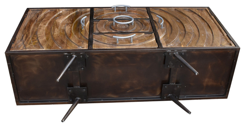 Toltec Mango Wood and Metal Buffet With 3 Drawers and 2 Doors