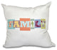 18"x18" Family Fun, Word Print Pillow, Coral