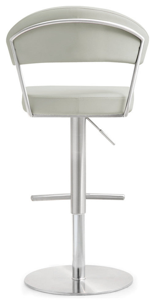 TOV Furniture Cosmo Light Grey Stainless Steel Barstool