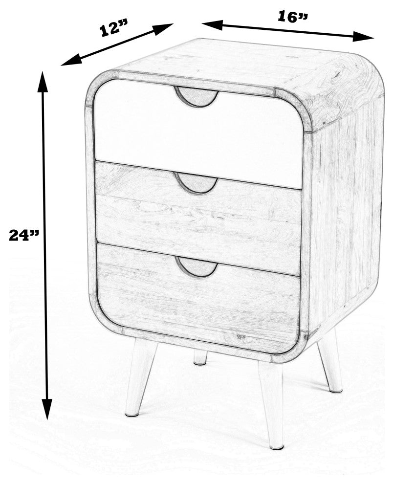 Danville Modern Nightstand, White