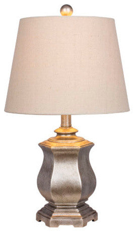 Fangio Lighting's 21" Resin Table Lamp, Silver Finish