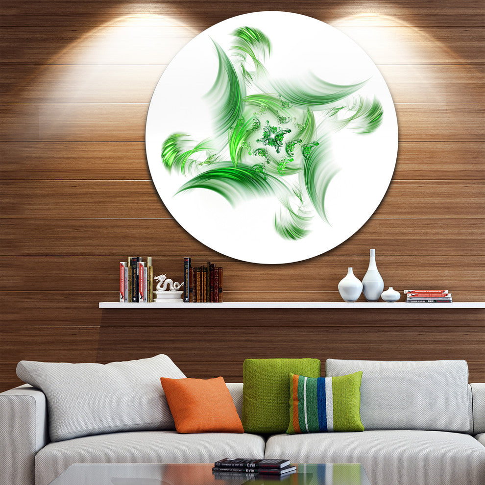 Rotation Of Small Universe Green Flower, Floral Round Wall Art, 36"