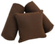 Double-Corded Solid Twill Throw Pillows With Inserts, Set of 3, Chocolate