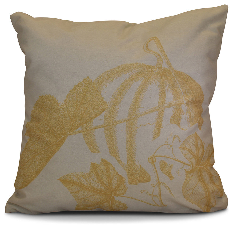 Stagecoach Floral Print Pillow, Gold, 18"x18"