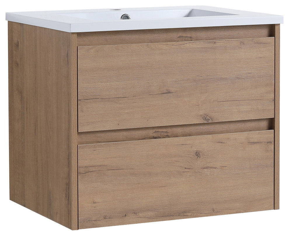 24 inch Plywood Wall Mounted Bathroom Vanity Set with Drawer