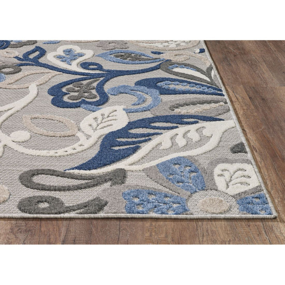 KAS Calla 6922 Grey/Blue Leila Area Rug, 5'3" x 7'