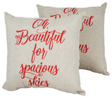 17" Outdoor Throw Pillows, Set of 2, "Oh, Beautiful"