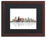 'Charlotte, NC Skyline' Matted Framed Canvas Art by Marlene Watson