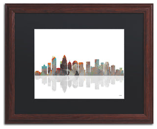 'Charlotte, NC Skyline' Matted Framed Canvas Art by Marlene Watson