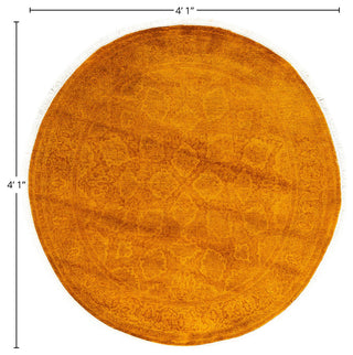 Overdyed, One-of-a-Kind Hand-Knotted Area Rug Gold, 4'1"x4'1"