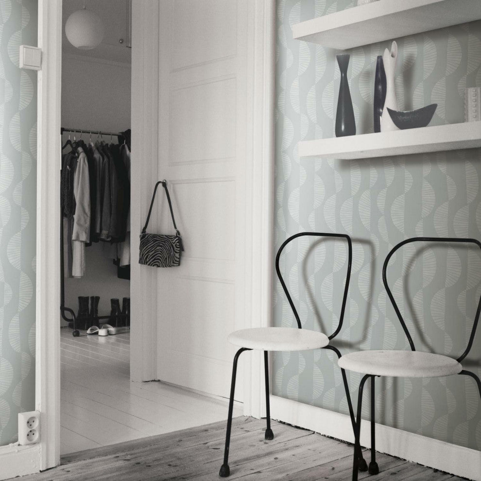 Gray Seychelles Wave Peel & Stick Wallpaper