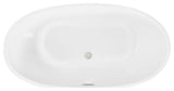 Igor 59" Soaking Bathtub, Glossy White With Brushed Nickel Trim