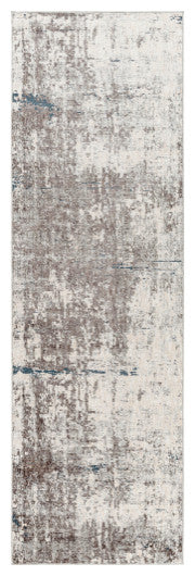 Surya Presidential PDT-2301 3'3"x10' Rug, Gray/Ivory/Butter/Pale Blue/Blue/Lime