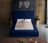 Bliss Velvet Upholstered  Bed, Navy, King