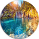 Turquoise Water And Sunny Beams, Landscape Disc Metal Wall Art, 23"