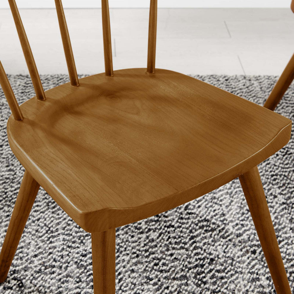 Side Dining Chair, Set of 2, Walnut, Wood, Modern, Cafe Bistro Hospitality