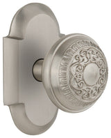 Single Cottage Plate With Egg & Dart Knob, Satin Nickel
