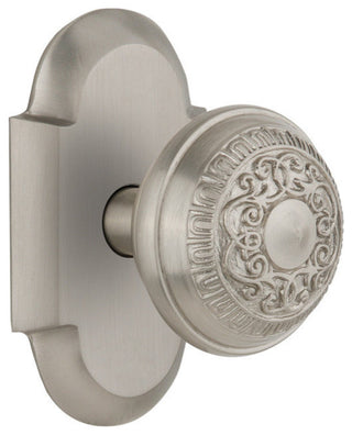 Single Cottage Plate With Egg & Dart Knob, Satin Nickel