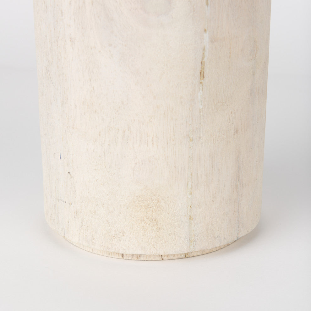 Knox Tall White-Wash Wood Decorative Object