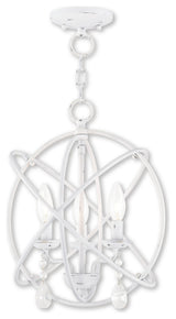 Aria 3-Light Mini Chandelier/Ceiling Mount, Antique White