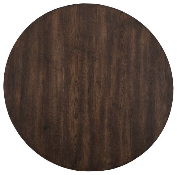 Aged Look Round Table In Rubberwood Brown