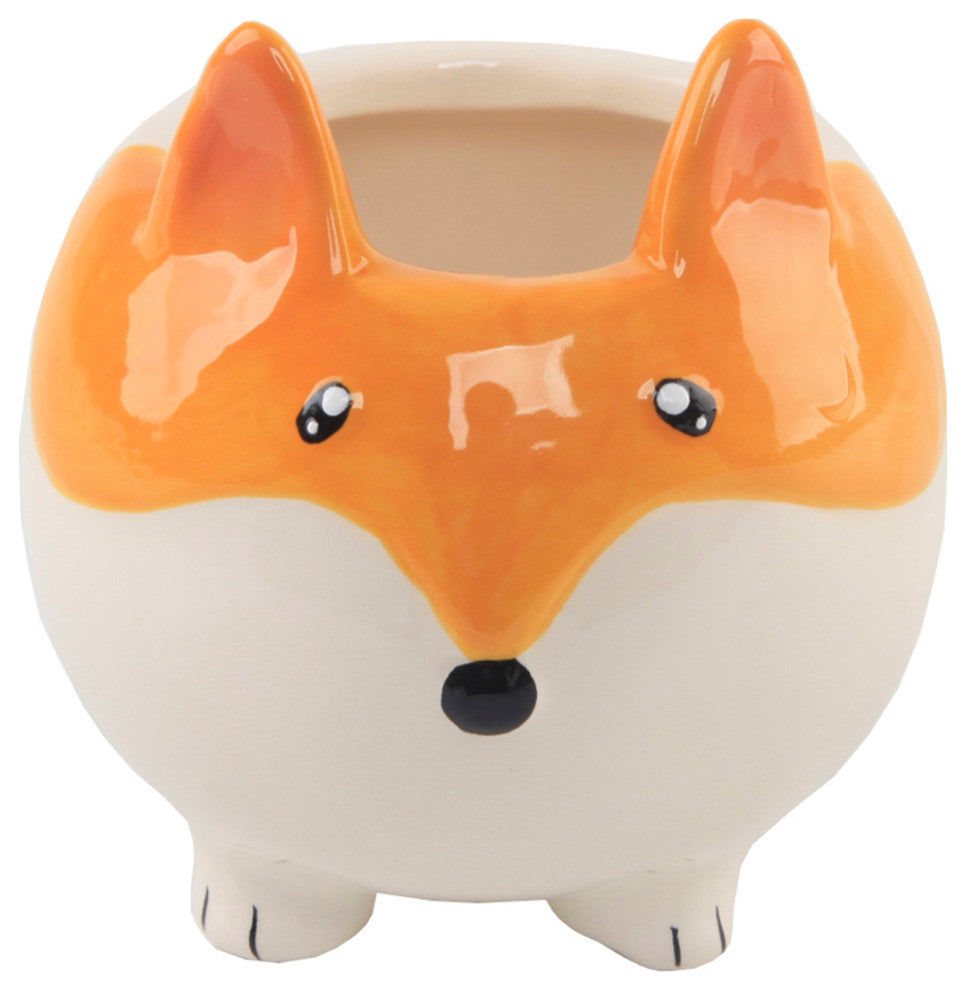 3.5" Fox Ceramic Empty Planter