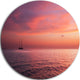 Reddish Serene Maldives Seashore, Seascape Disc Metal Wall Art, 36"