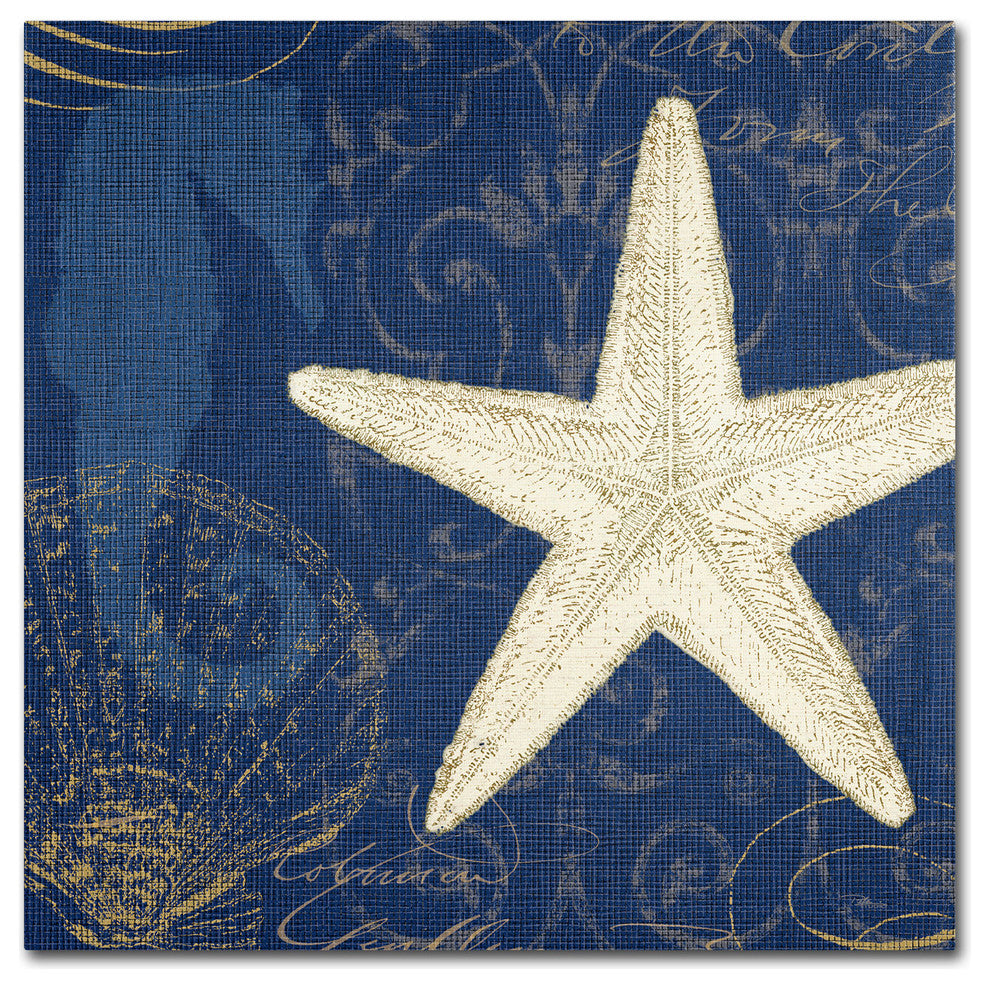 'Coastal Moonlight I Teal' Canvas Art by Pela Studio