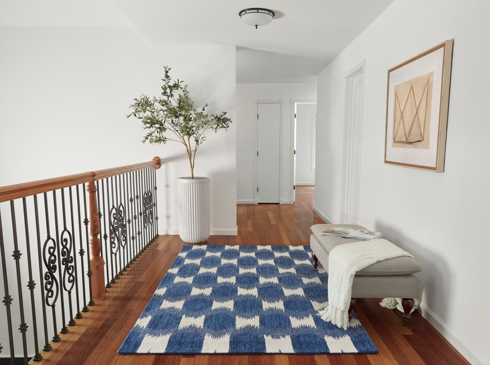 Momeni Leiden Hand Tufted Wool Navy Area Rug 8' X 10'