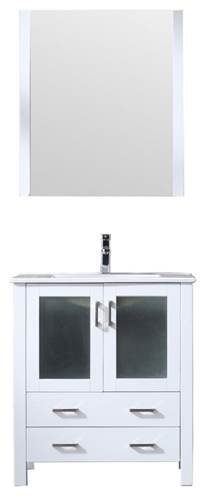 Volez Transitional White 30" Single Vanity Set