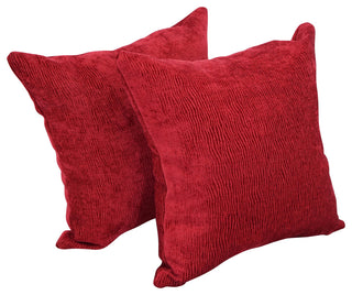 17" Jacquard Throw Pillows With Inserts, Set of 2, Ashfield Claret