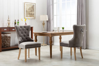 Home Beyond Velvet Upholstered Armless Dining Chairs, Light Gray