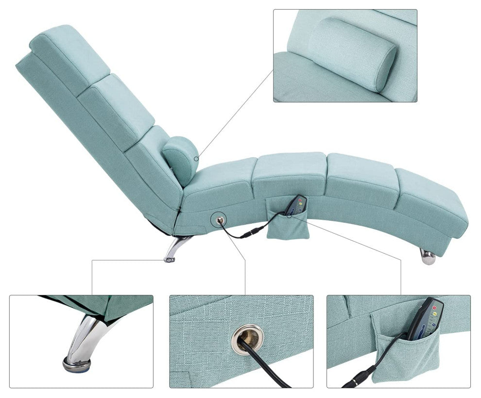 Electric Recliner Heated Massage Chaise Lounge Chair