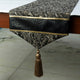 Table Runner Black Faux Leather Jacquard, Tassles Marble - Leather Runway