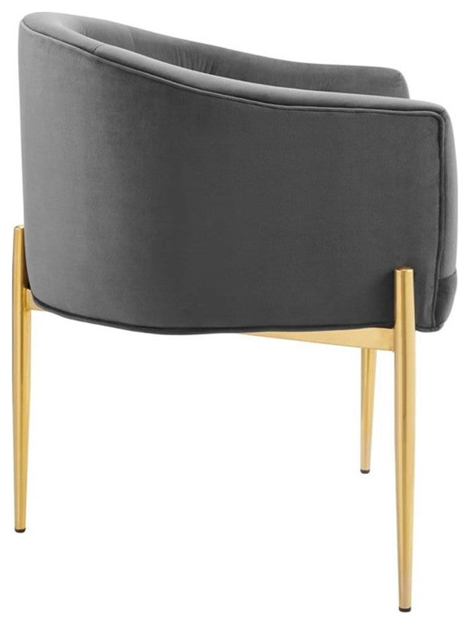 Savour Tufted Performance Velvet Accent Chair-Gray