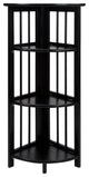 3-Shelf Corner Folding Bookcase, Black